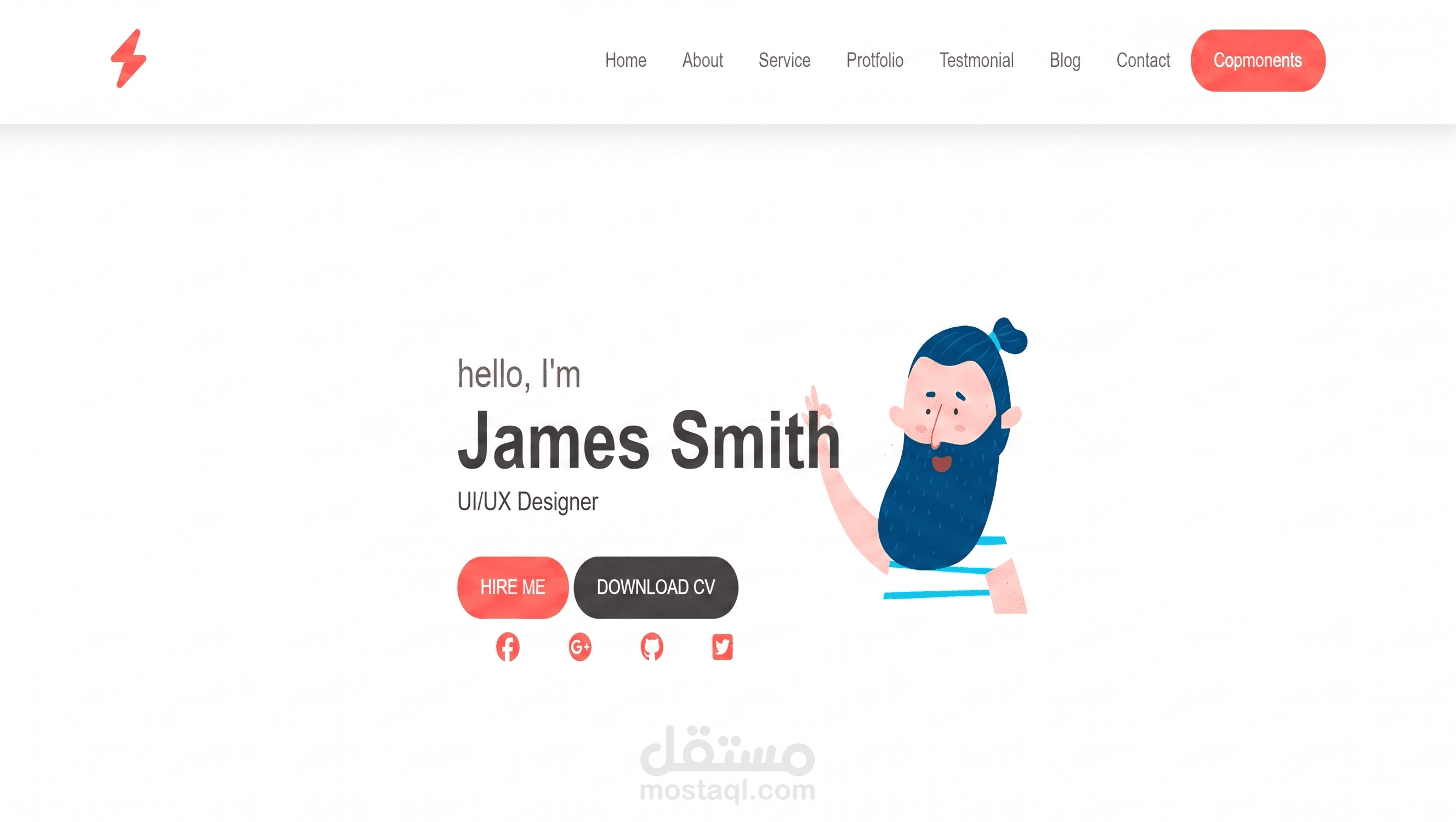 تصميم وبرمجة موقع معرض أعمال (Portfolio) احترافي ومتجاوب