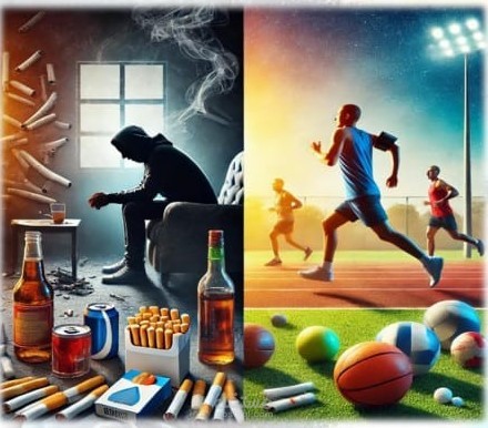 دراسة العلاقة بين الرياضة والإدمان