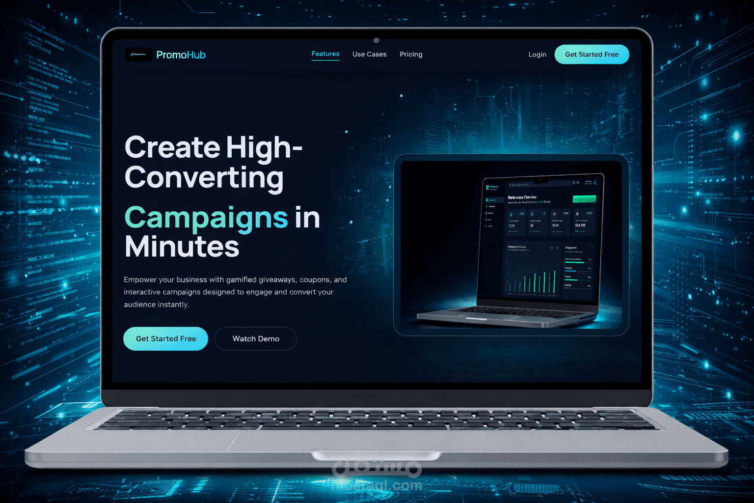PromoHub – SaaS  Landing Page & Dashboard UI Design