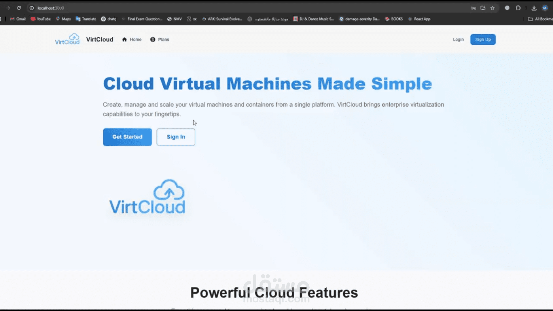 VirtCloud – منصة سحابية متكاملة لإدارة الآلات الافتراضية والأقراص والحاويات بنظام خطط وCredits