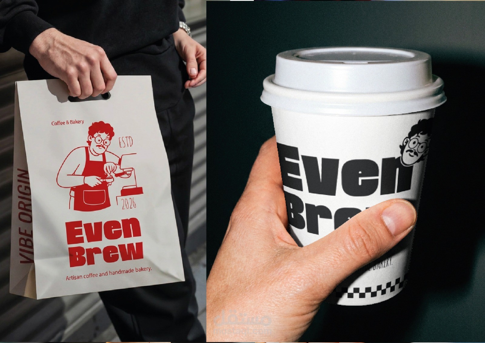 تصميم هوية بصرية حديثة لمقهى Even Brew