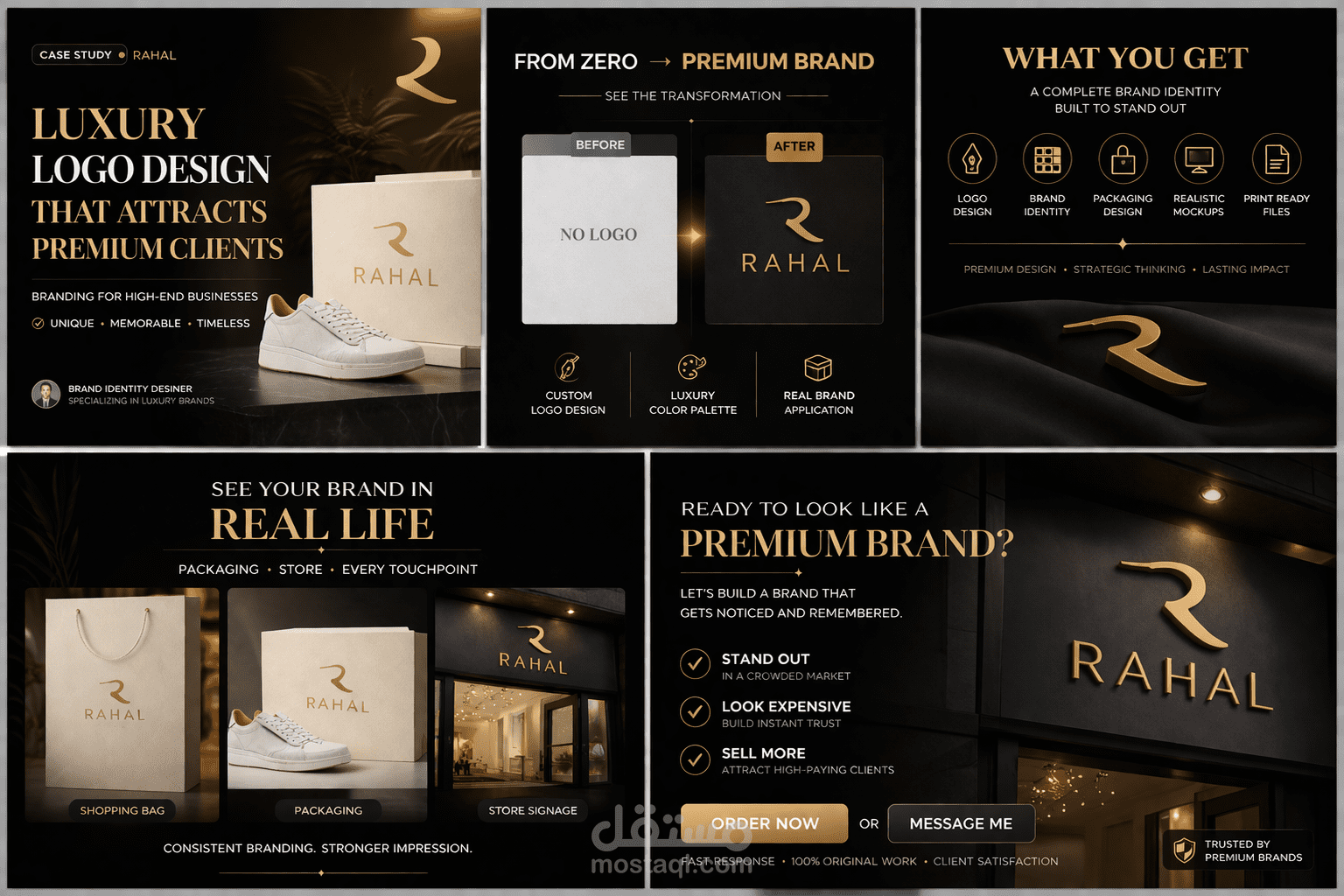 تصميم شعارات بشكل فخم يتضمن الفكرة والجوهر