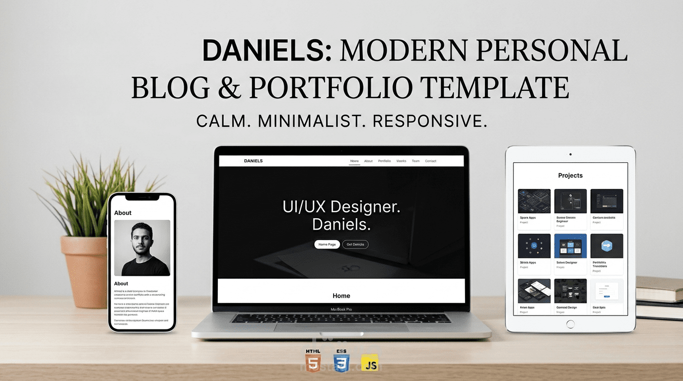 تصميم وتطوير موقع مدونة شخصية وأعمال (Personal Blog & Portfolio)