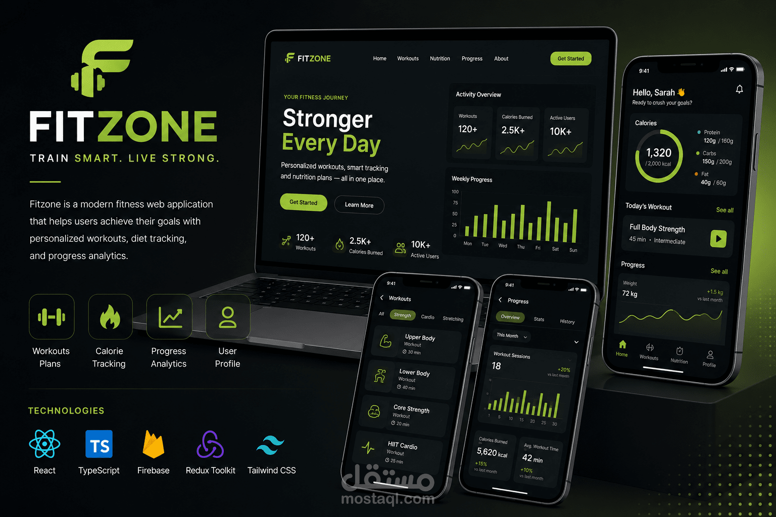 منصة FitZone - تطبيق لياقة بدنية متكامل بتقنيات حديثة