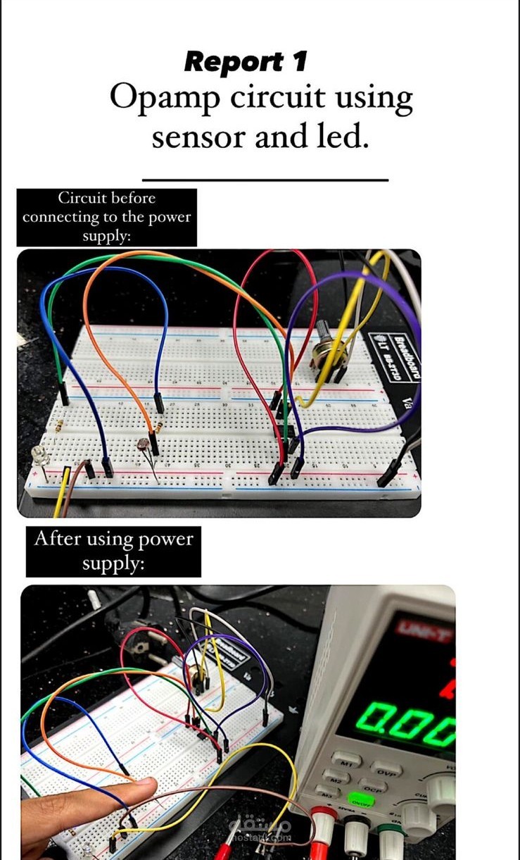 Op-Amp Circuit Using Sensor and LED