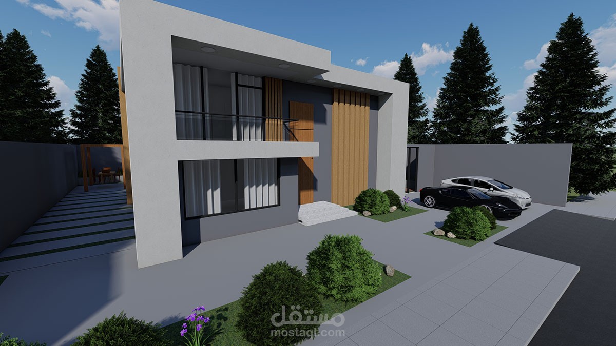 3D Exterior Rendering – Modern Villa