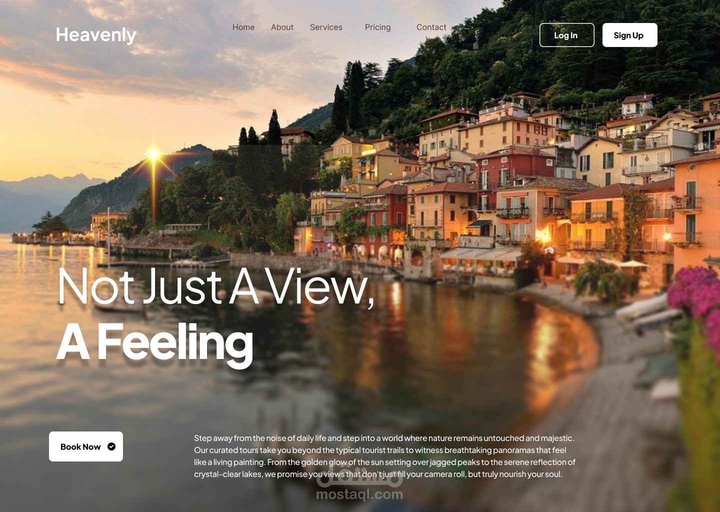 landing page (Heavenly: Immersive UI/UX Design for Luxury Tourism & Travel Experience)