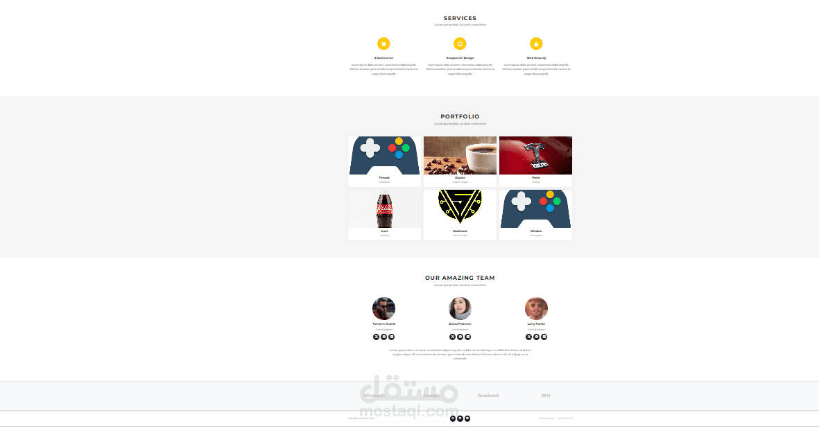 تصميم وتطوير  landing page باستخدام React.js و Bootstrap