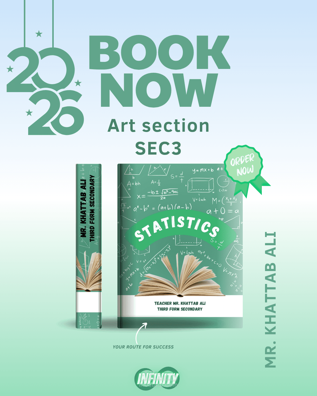 تصميم غلاف كتاب "Statistics" للمرحلة الثانوية.