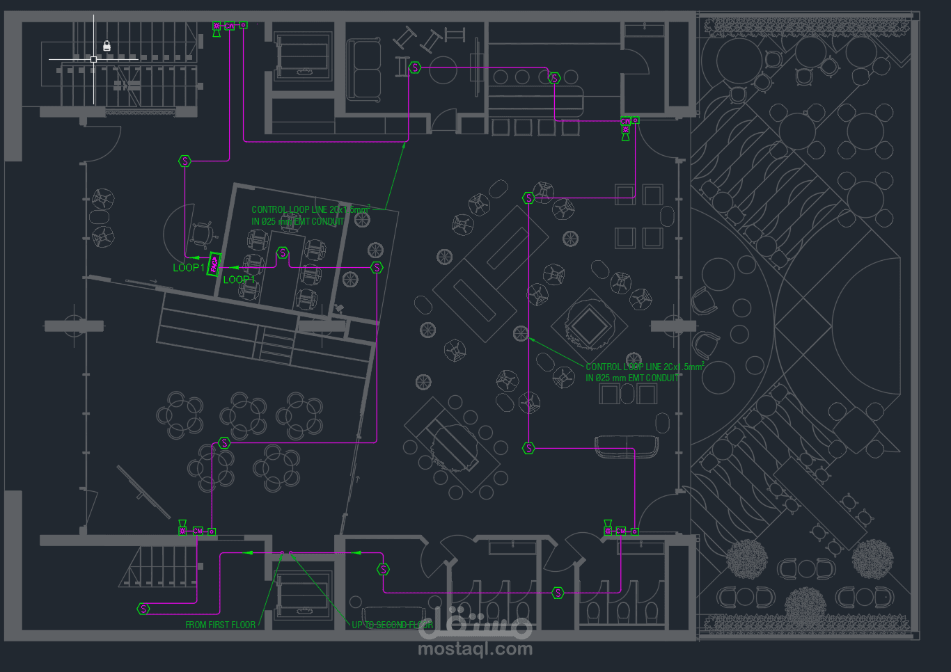 تصميم نظام لايت كارنت لفيلا سكنيه