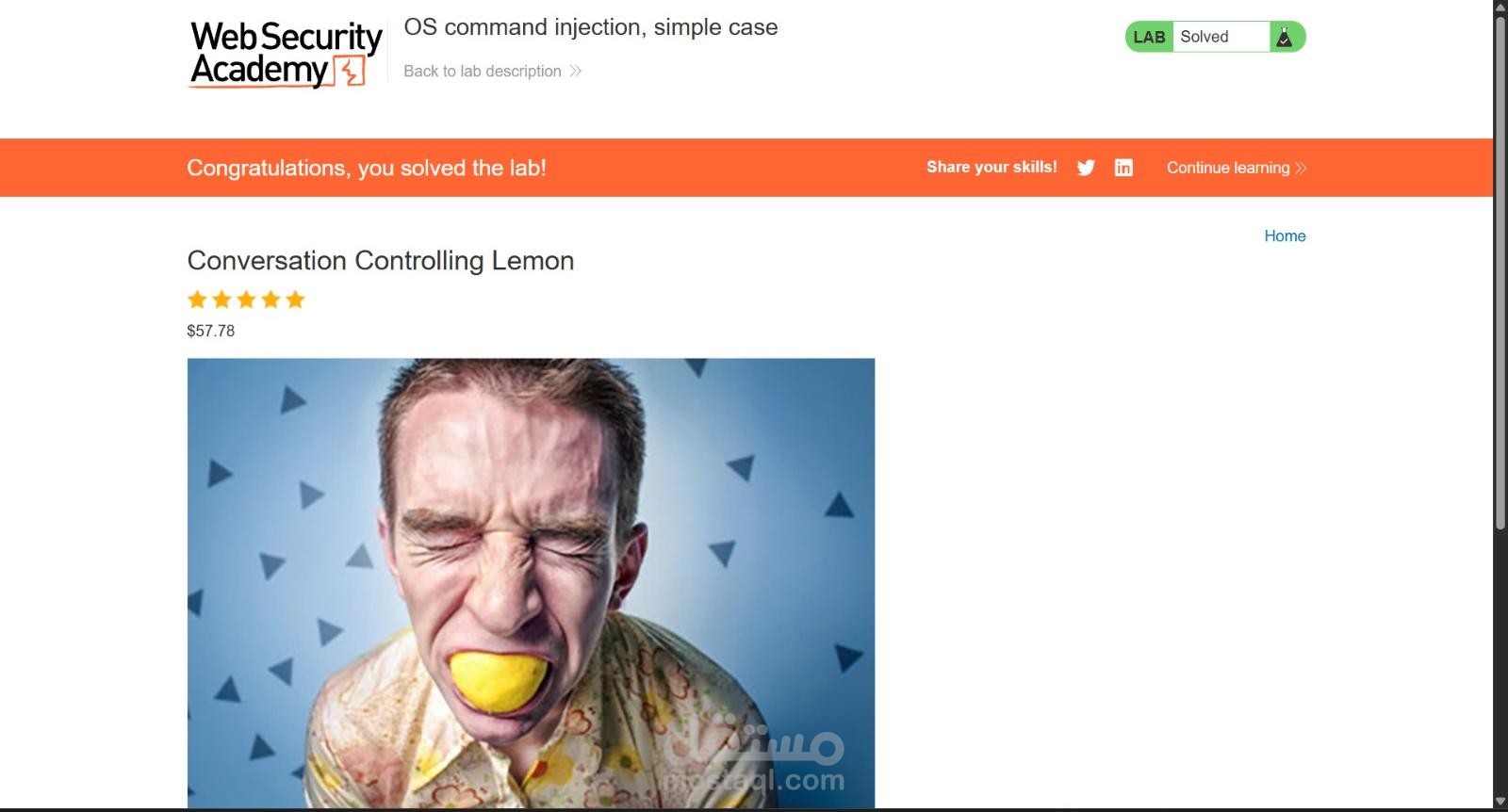 حل مختبر ثغرات تنفيذ أوامر النظام (OS Command Injection)