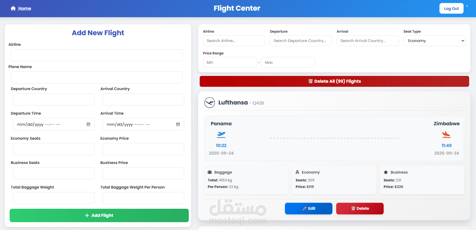 موقع حجز رحلات طيران (Flight Booking System)