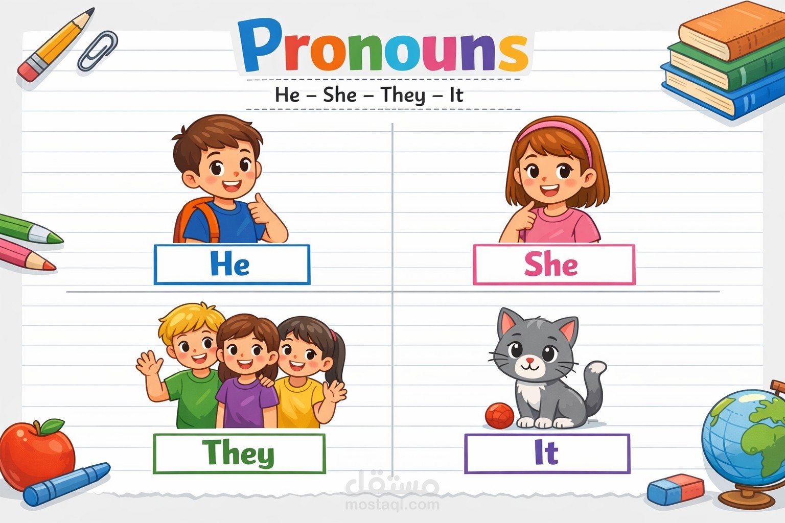 أوراق عمل في الضمائر Pronouns بطريقة مبسطة