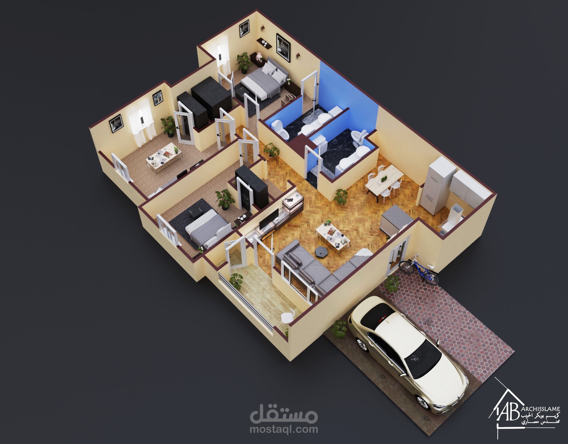 Floor plan 3d مخطط أرضي ثلاثي الأبعاد