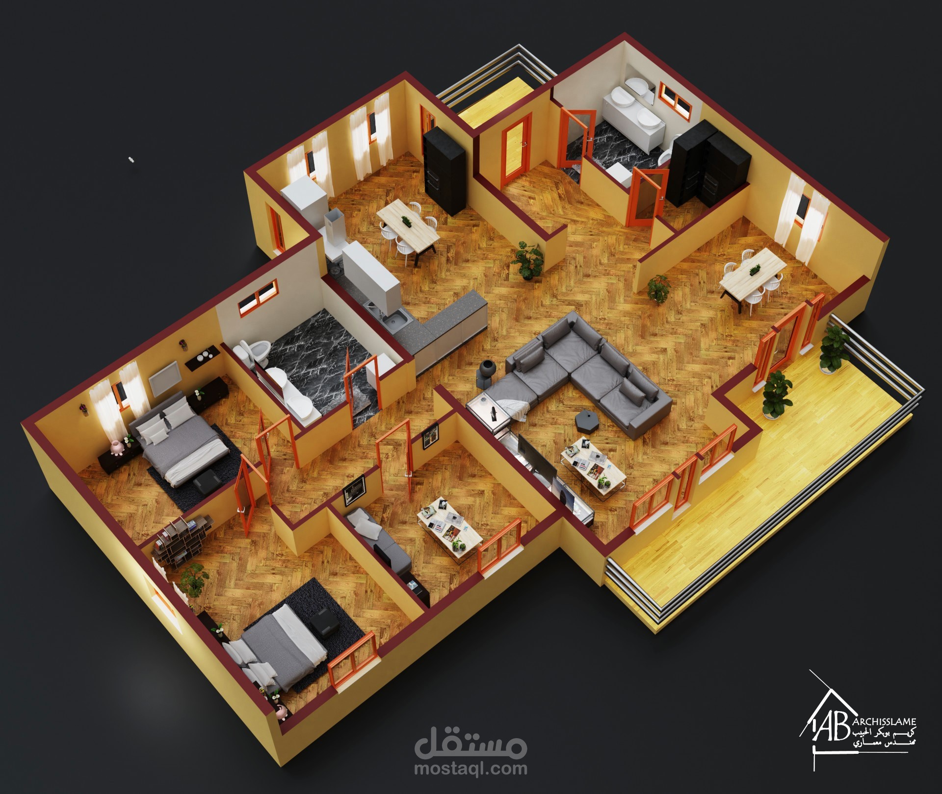 تحويل مخطط ثنائى الابعاد الى ثلاثى الابعاد floor plan
