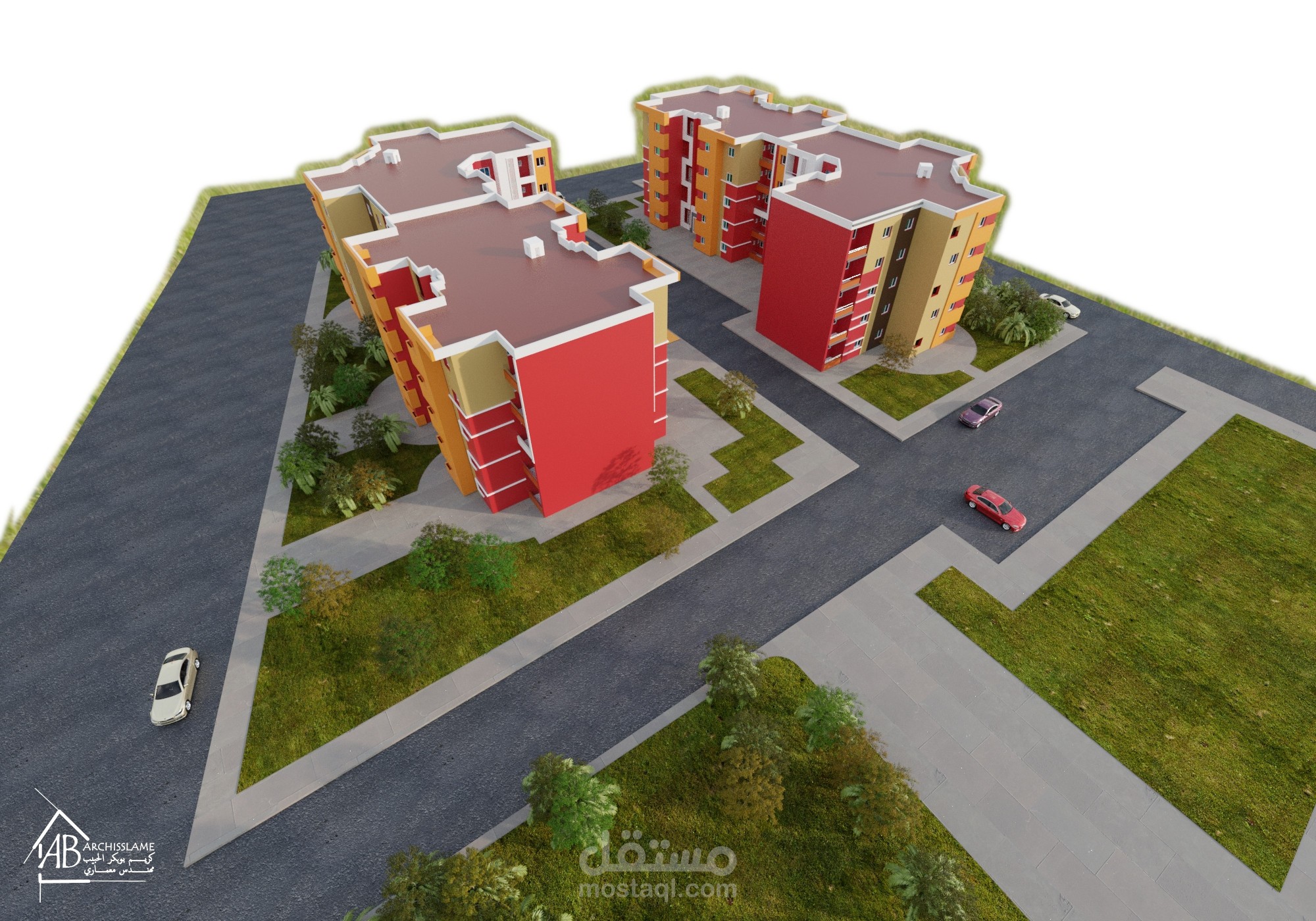 تصميم ثلاثي الأبعاد لمشروع  سكن تجمعي بالجزائر