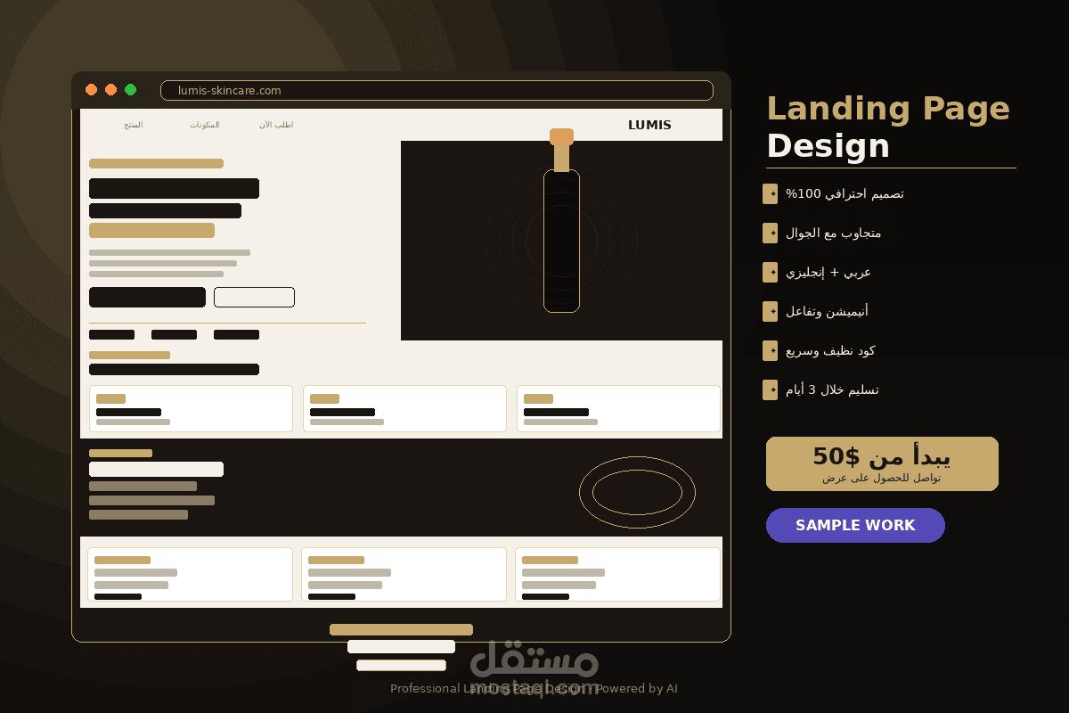 تصميم لاندينج بيج احترافية لمنتجك بعربي وإنجليزي