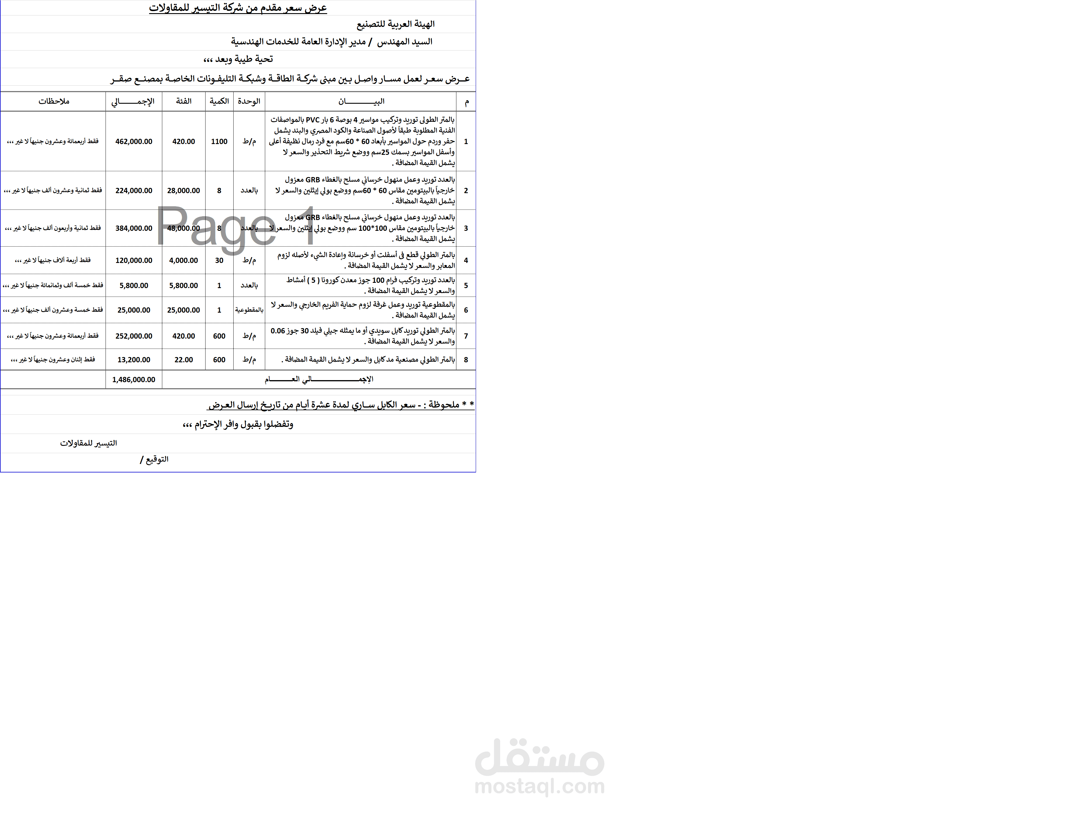 عمل عروض اسعار