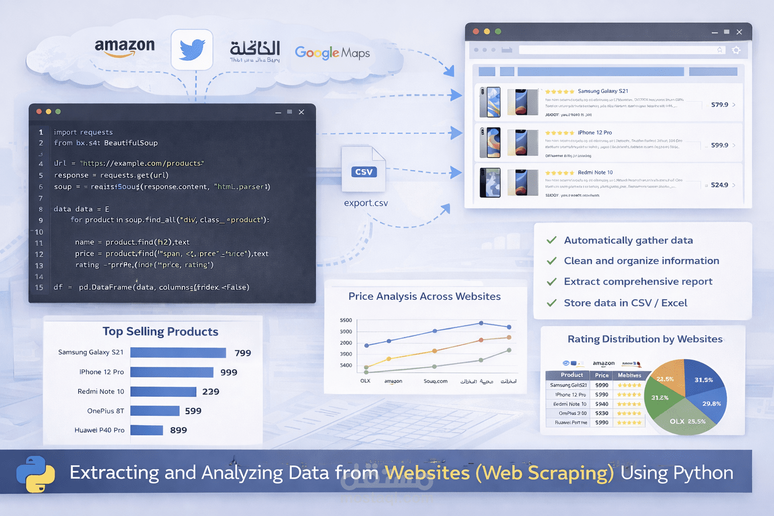 استخراج وتحليل البيانات من مواقع الإنترنت (Web Scraping)