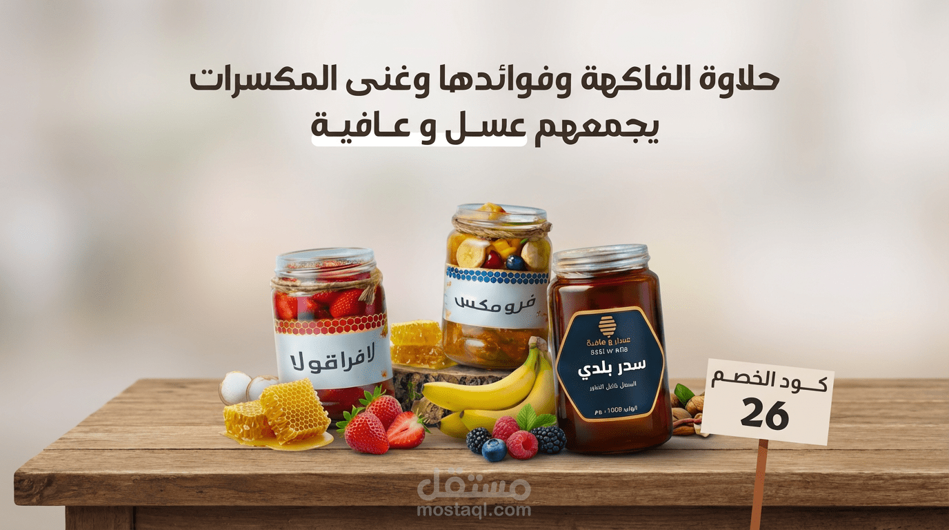 تصميم بنر لبراند عسل