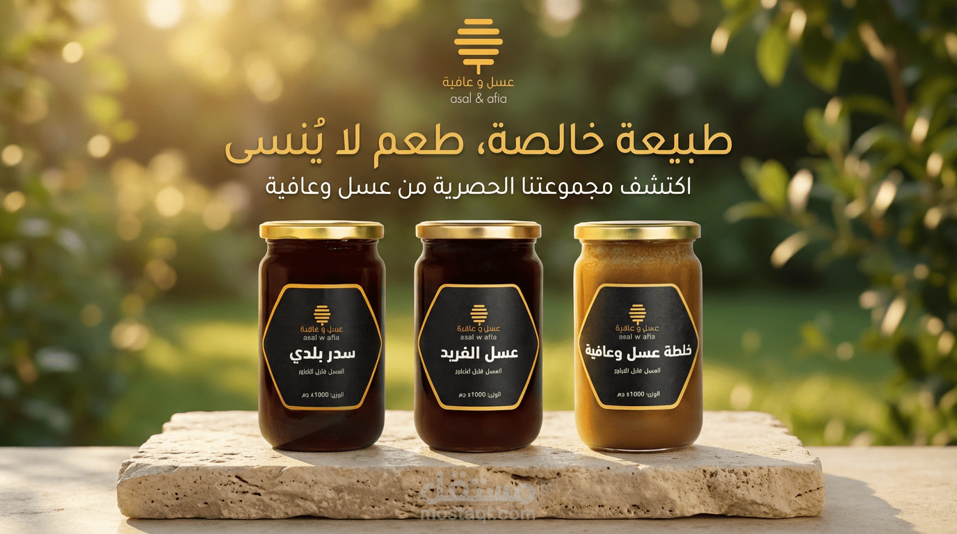 تصميم احترافي لبراند عسل