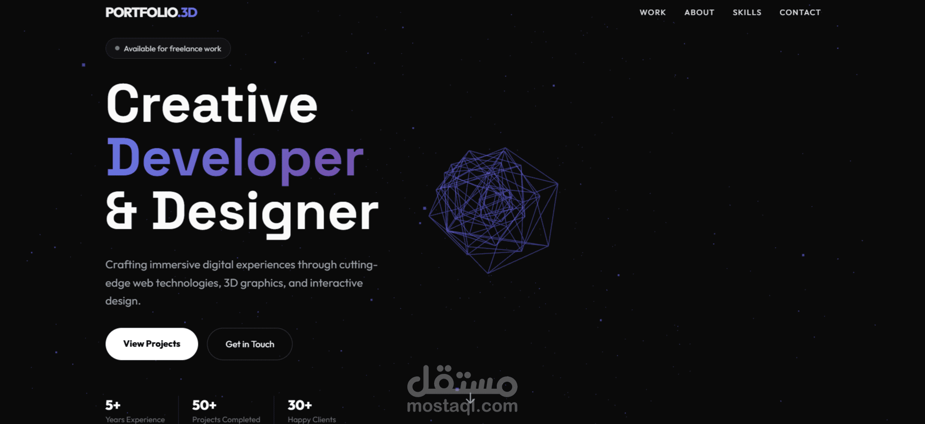 تصميم وبرمجة معرض أعمال (3D Portfolio) احترافي وتفاعلي