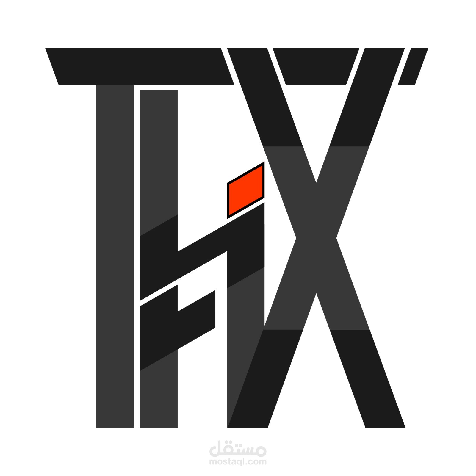 تصميم يعبر عن اسم Thirix بشكل مدمج و حديث