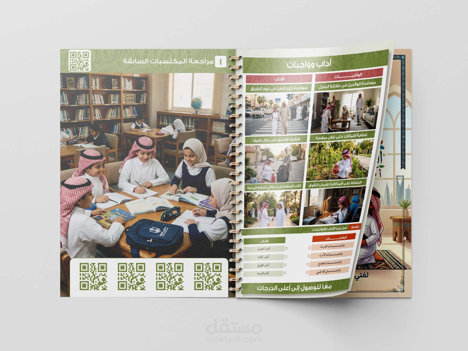 تصميم كتاب لغة عربية للصف الرابع الابتدائي منهج سعودي