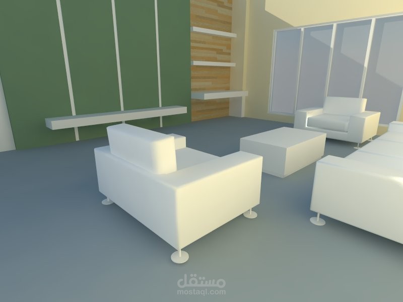 تصميم 3D  لواجهة مباني وديكور داخلي