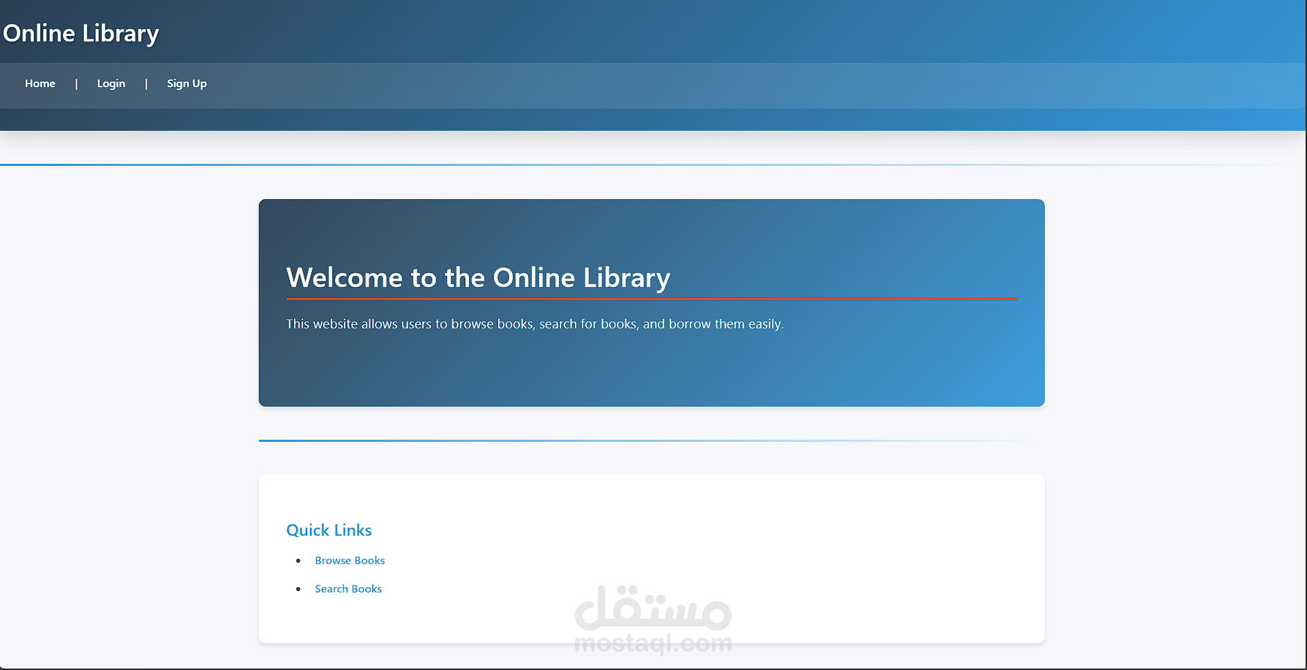 Online Library Website
