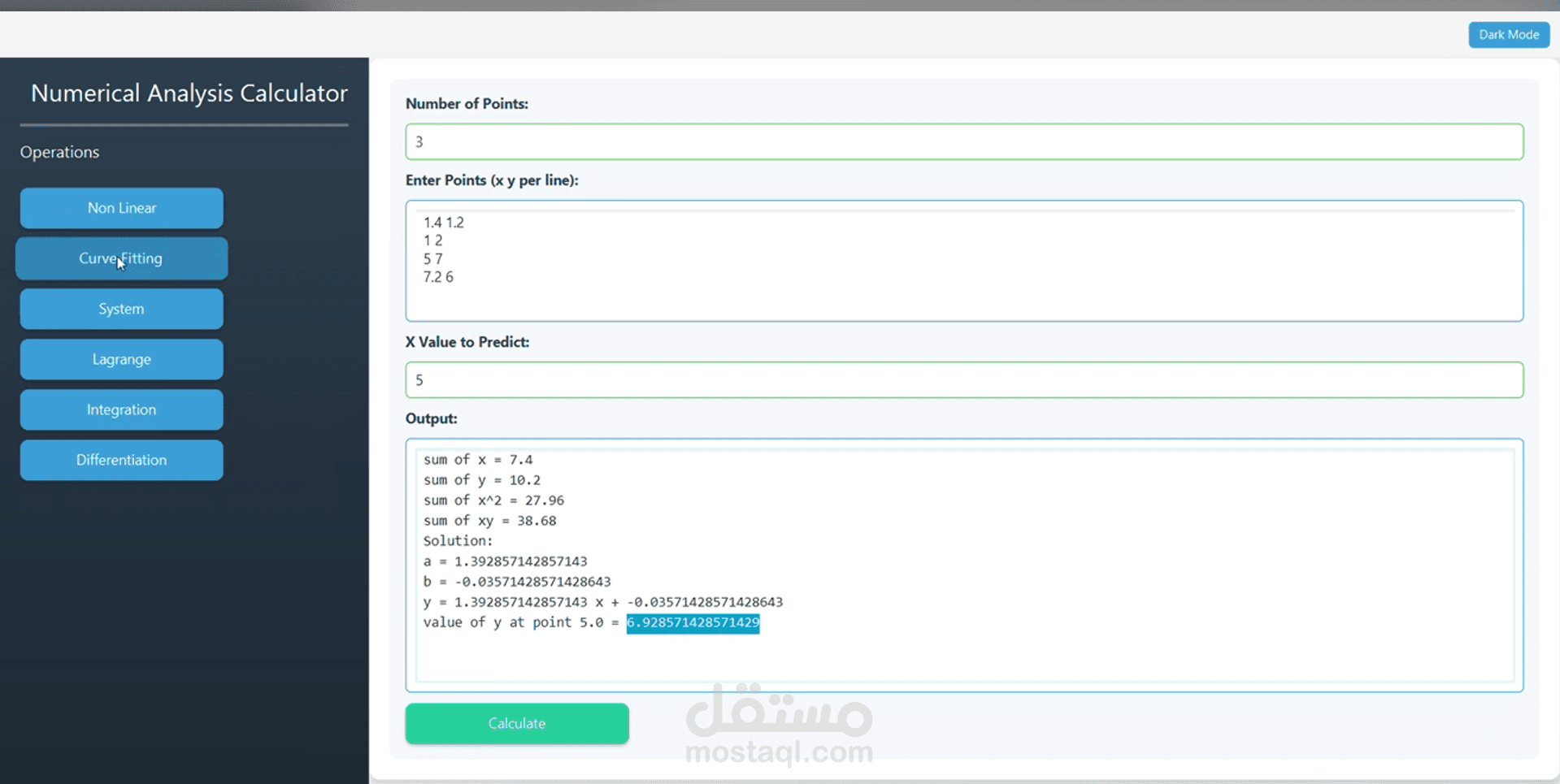 Numerical Analysis Calculator