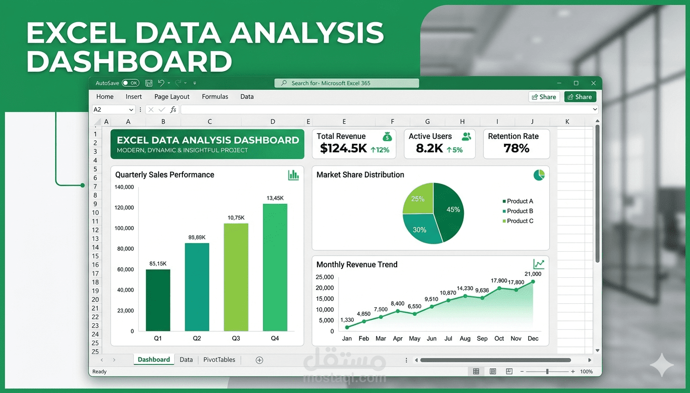 تحليل بيانات المبيعات باستخدام Excel مع Dashboard تفاعلي