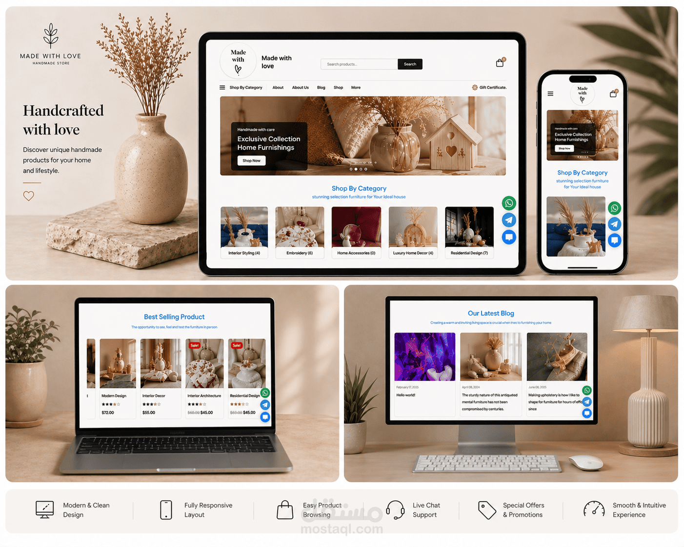تصميم متجر إلكتروني (E-commerce Website Design) – متخصص في المنتجات اليدوية (Handmade Products)