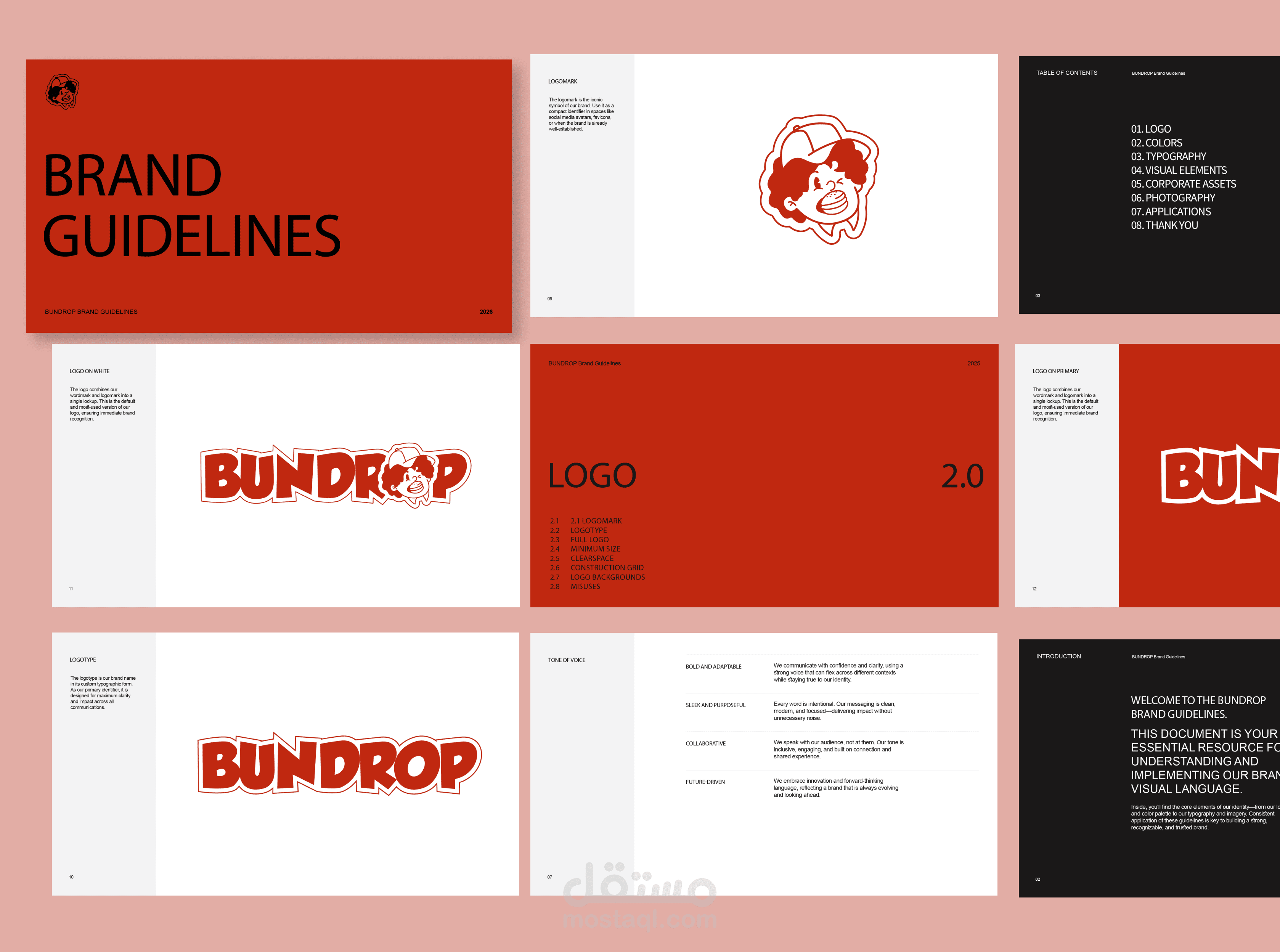 تصميم الهوية البصرية لعلامة Bundrop التجارية وإرشاداتها