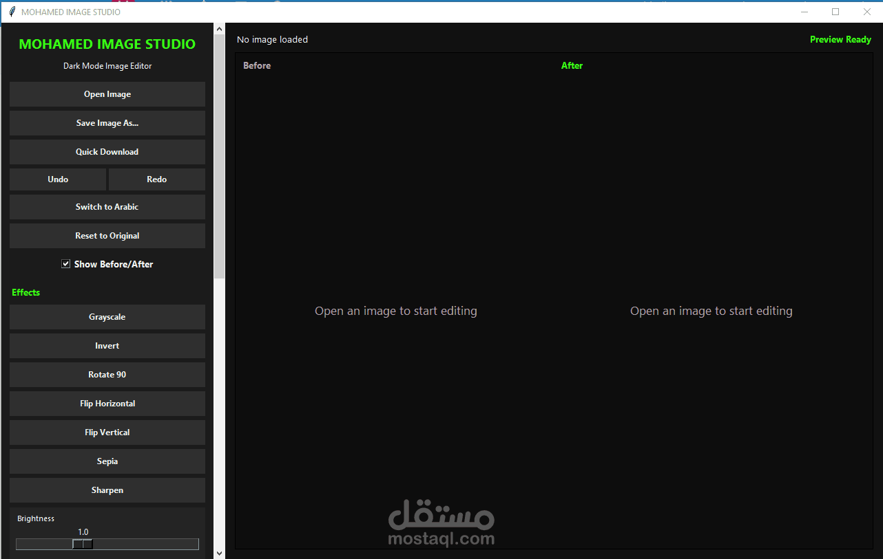 Mohamed Image Studio - محرر صور احترافي متكامل بالوضع الليلي