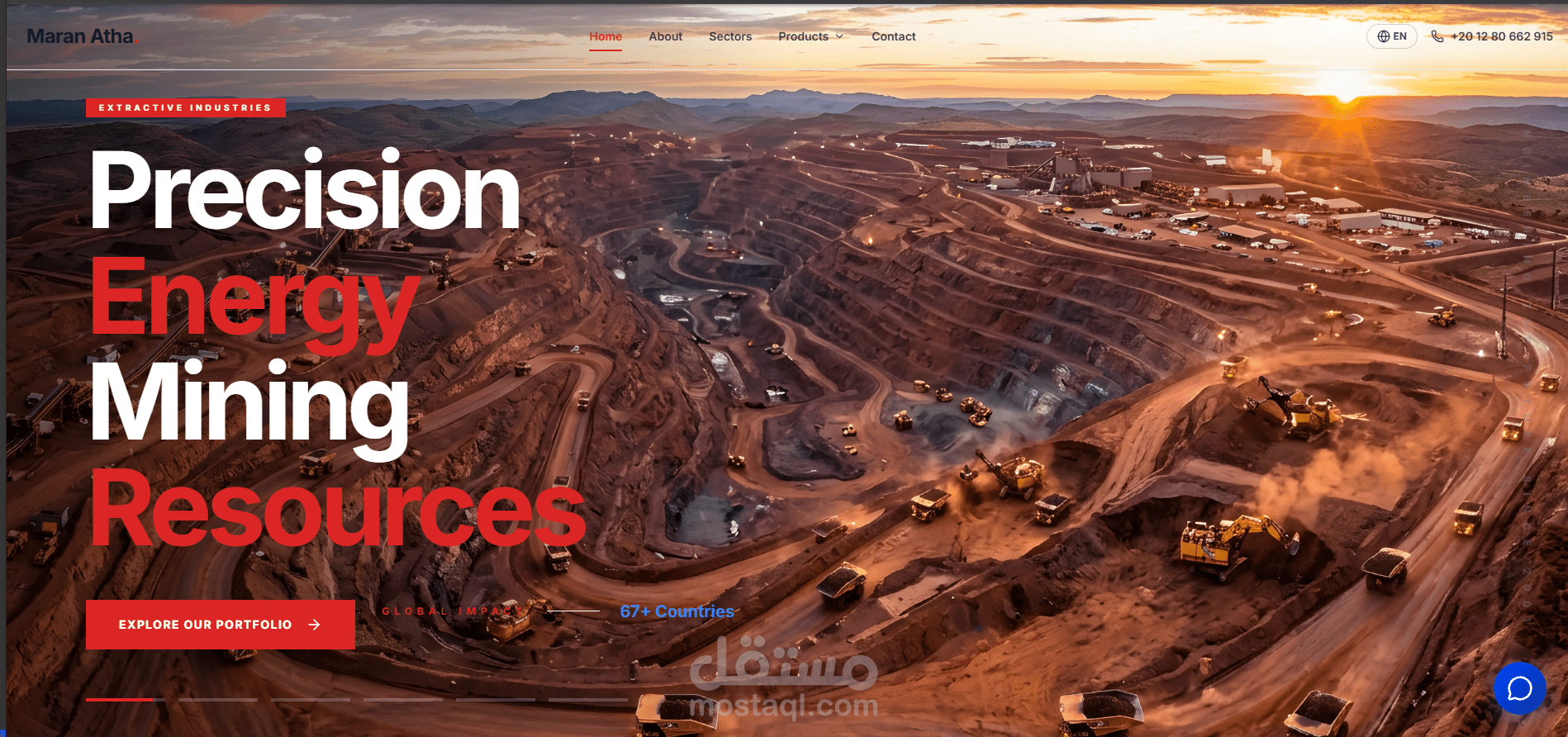 تطوير موقع ويب تفاعلي لشركة Maran Atha Group