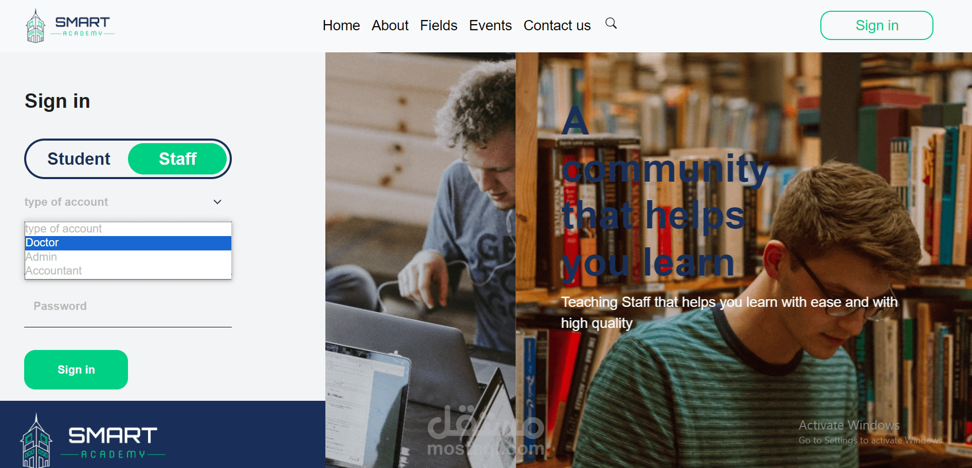منصة "Smart Academy" المتكاملة لإدارة الكليات والاختبارات الإلكترونية (LMS) بـ Laravel