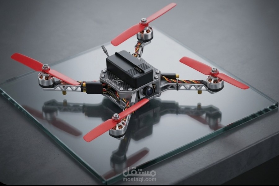 تصميم وهندسة ميكانيكية لطائرة FPV رباعية المراوح (Quadcopter)