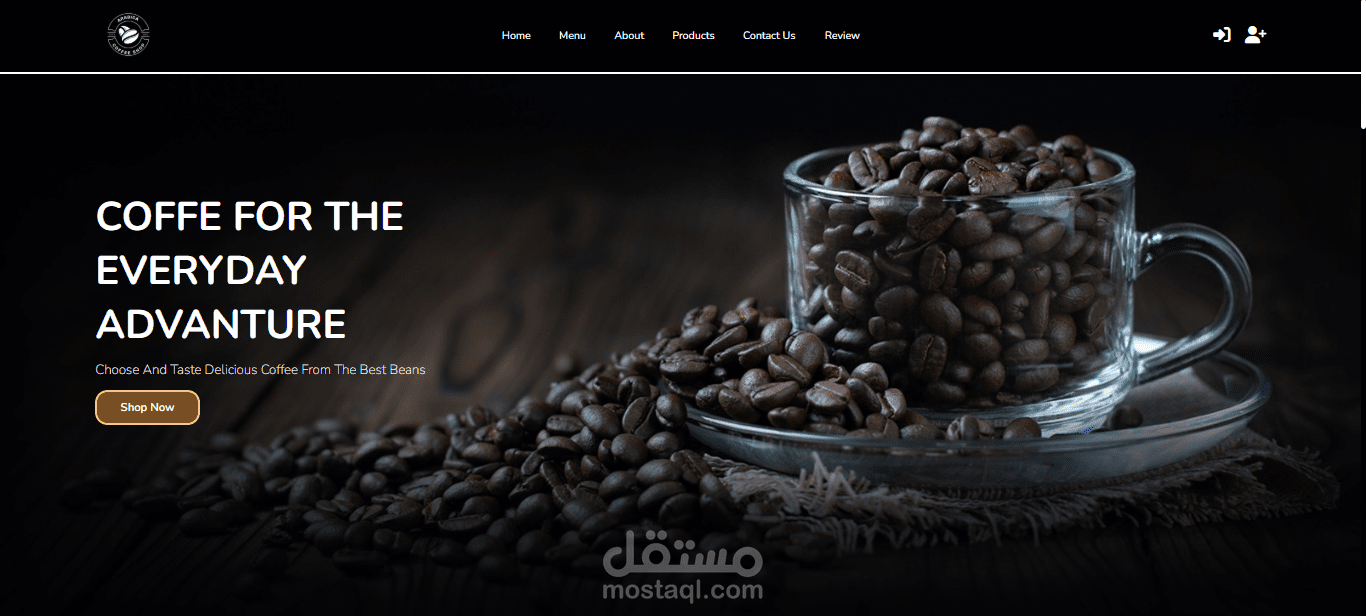 تصميم وتطوير واجهة مستخدم (Frontend) لموقع مقهى "Arabica"