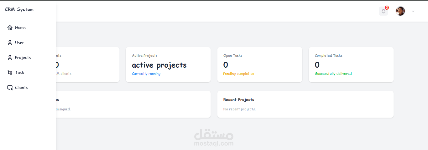 simple client management system for company clients adn projects