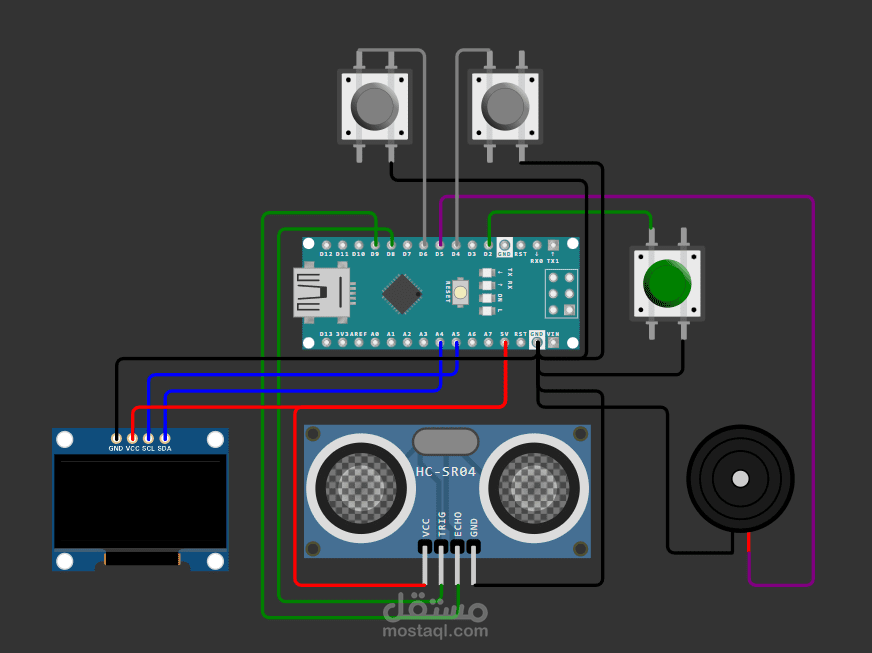 منصة ألعاب Arcade مصغّرة بلعبتين تفاعليتين - Arduino Gaming Console