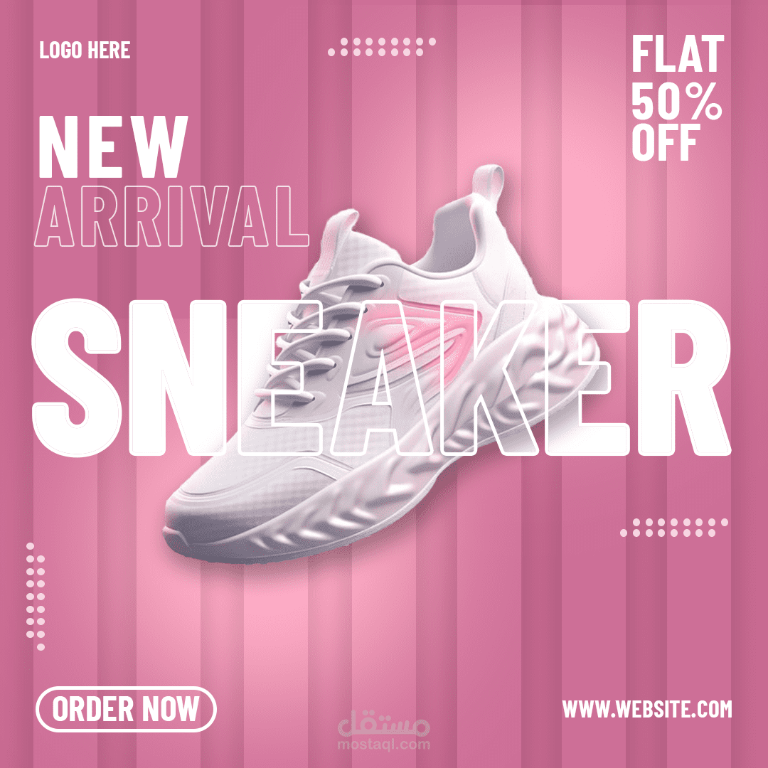 Social Media Ad Design - Professional Sneaker Campaign تصميم إعلان سوشيال ميديا احترافي لبراند أحذية رياضة