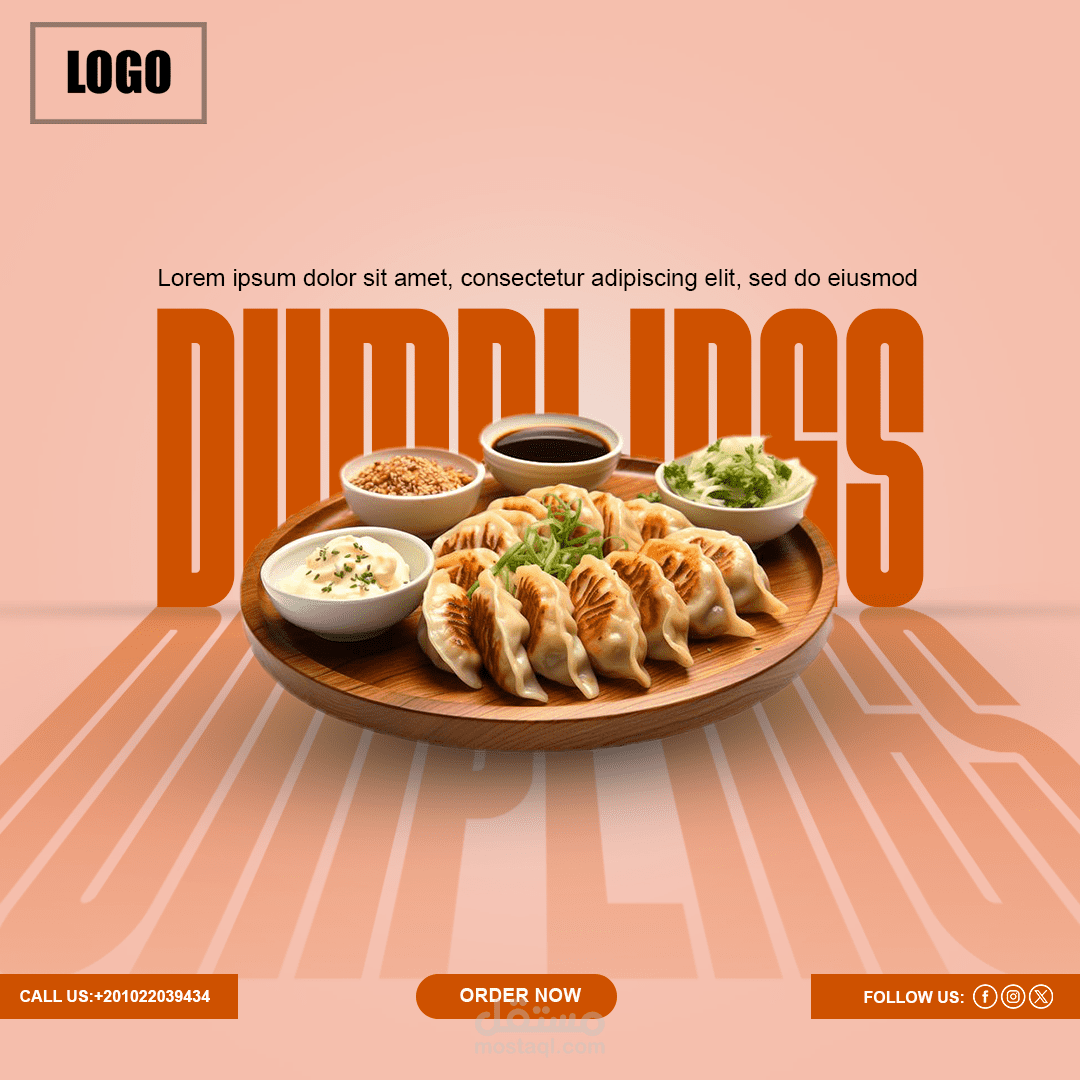 Professional Food Ad Design - Asian Restaurant Campaign تصميم إعلان طعام احترافي - حملة إعلانية لمطعم مأكولات آسيوية