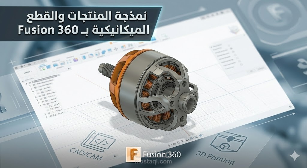 نمذجة المنتجات والقطع الميكانيكية ثلاثية الأبعاد بـ Fusion 360