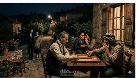 سيناريو درامي: مشهد "طاولة الزهر والحسابات المؤجلة" - مسلسل الحب الدخيل.