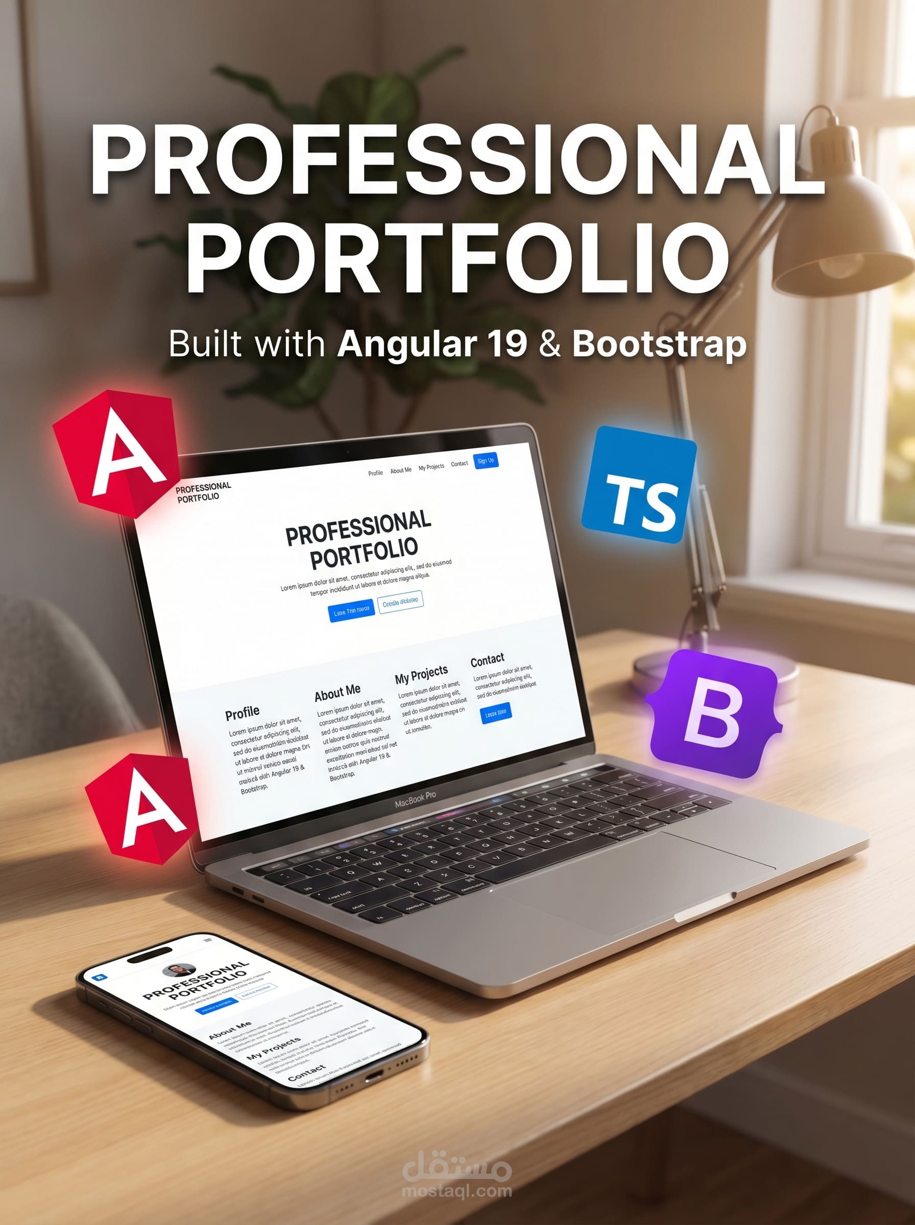 تصميم وبرمجة موقع تعريفي (Portfolio) احترافي باستخدام Angular 19