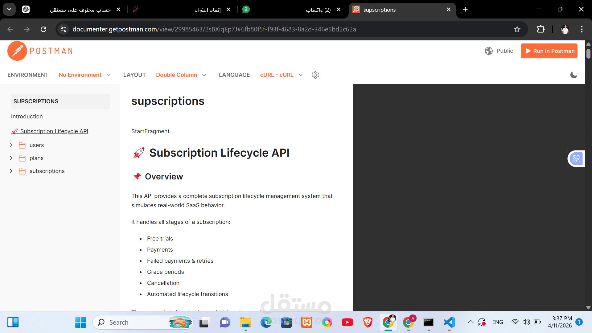 Subscription Management API with Billing Logic (Laravel)
