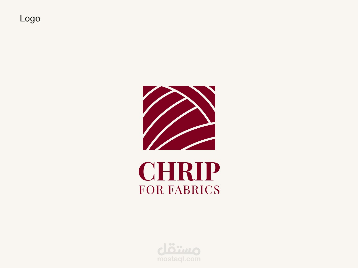 شعار لشركة لبيع الاقمشة الفاخرة بإسم "chrip"