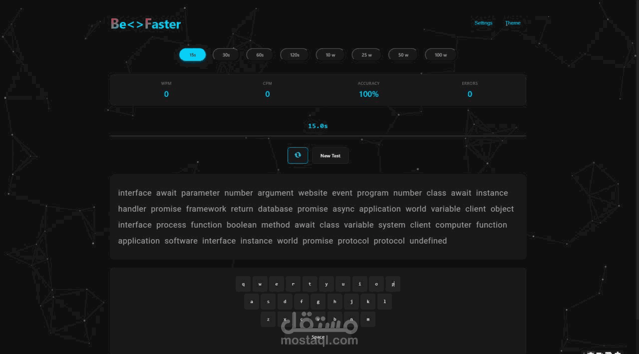 BeFaster - Interactive Typing Speed Test Application