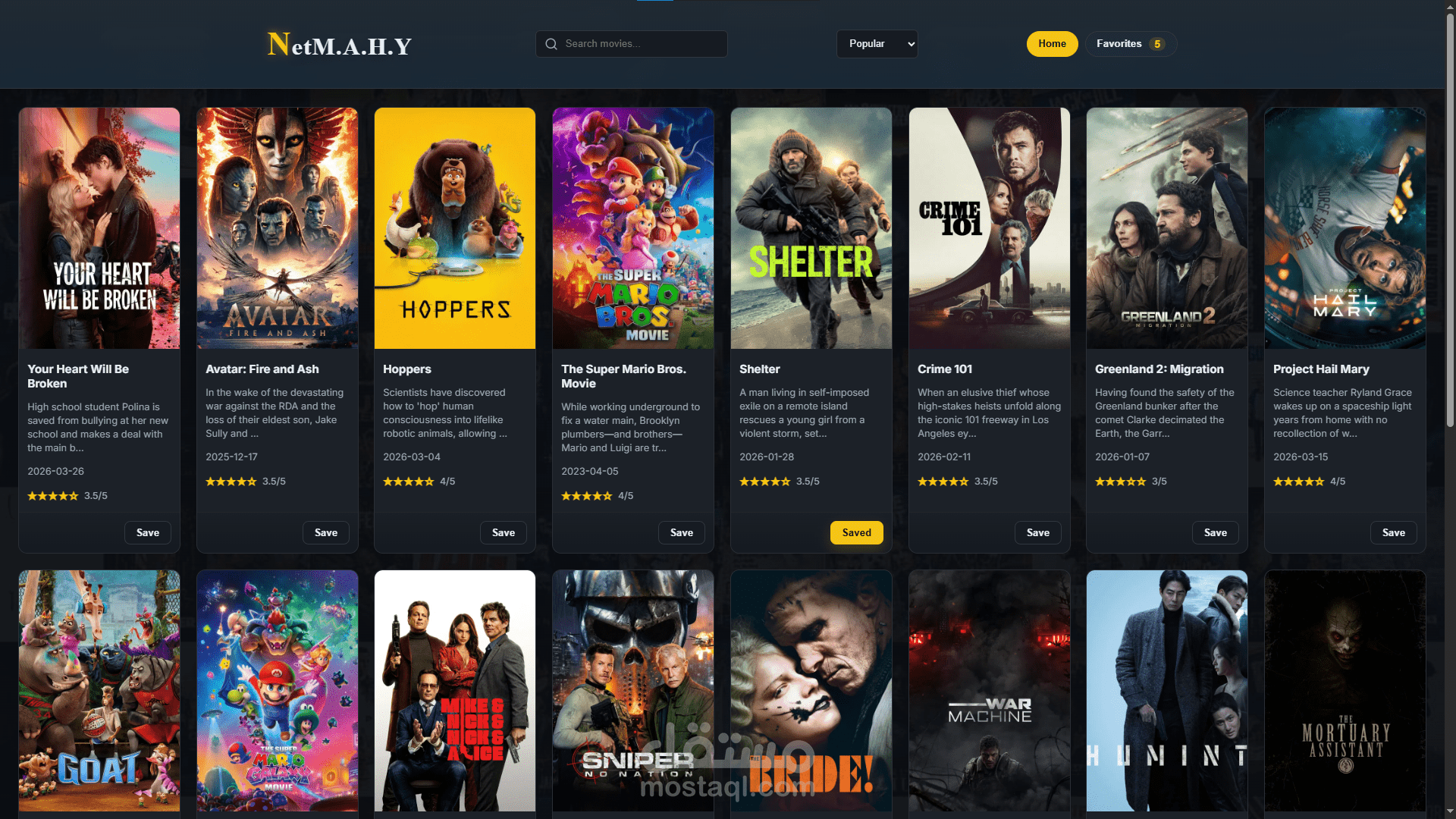 Movie Discovery Web Application TMDB API Integration